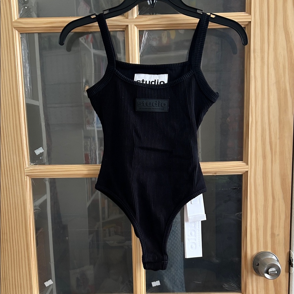 Brandon Blackwood Black Ribbed Bodysuit